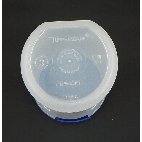 Tupperware Modular Mates Round 1641-2 Blue Shaker And Pour Keeper Lid 1913-4 - Picture 7 of 9